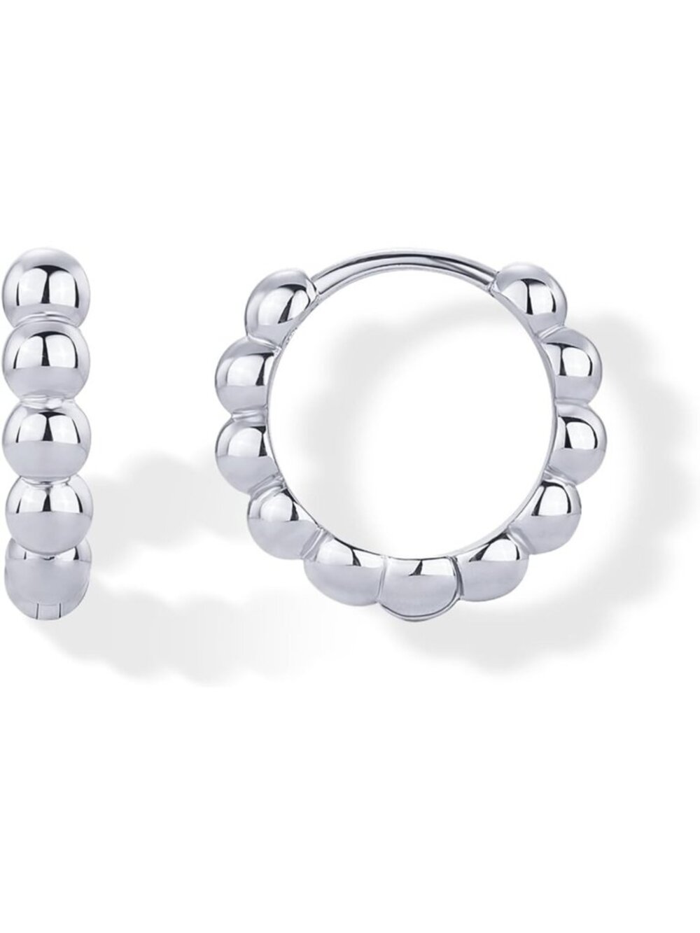 Dainty 18K Gold Plated Beaded Huggie Hoop Earrings for Women - Stylish & Chic